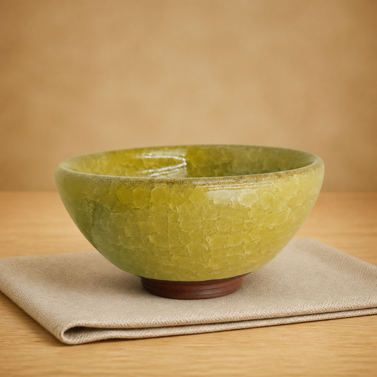 Chartreuse Crackle JianZhan Tea Bowl